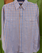 Men's Bisley L/S  Cotton Small Check Shirt Orange