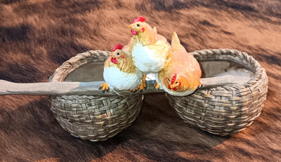 Ceramic Chicken In A Basket