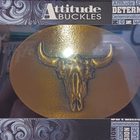 Montana Silver Attitude Buffalo Skull Oval Buckle