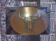 Montana Silver Attitude Buffalo Skull Oval Buckle