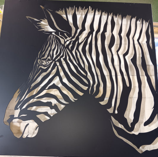 SALE - Metal Zebra Wall Art