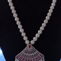 Fresh Water Pearl & Zircon Designer Necklace