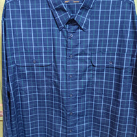 Men's Bisley Long Sleeve Blue/Green Check Shirt - Size 3XL