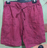 Womens Corfu Crossed Dyed Linen Shorts- Cherry