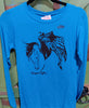 Cowgirl Tuff Girls Horse Head  Blue L/S Shirt