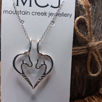 MCJ Horseshoe Heart Sterling Silver Pendant