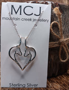 MCJ Horseshoe Heart Sterling Silver Pendant