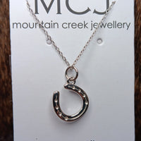 Mountain Creek Horseshoe Pendant Necklace - Sterling Silver