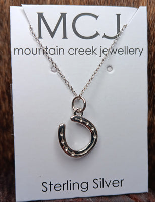 Mountain Creek Horseshoe Pendant Necklace - Sterling Silver