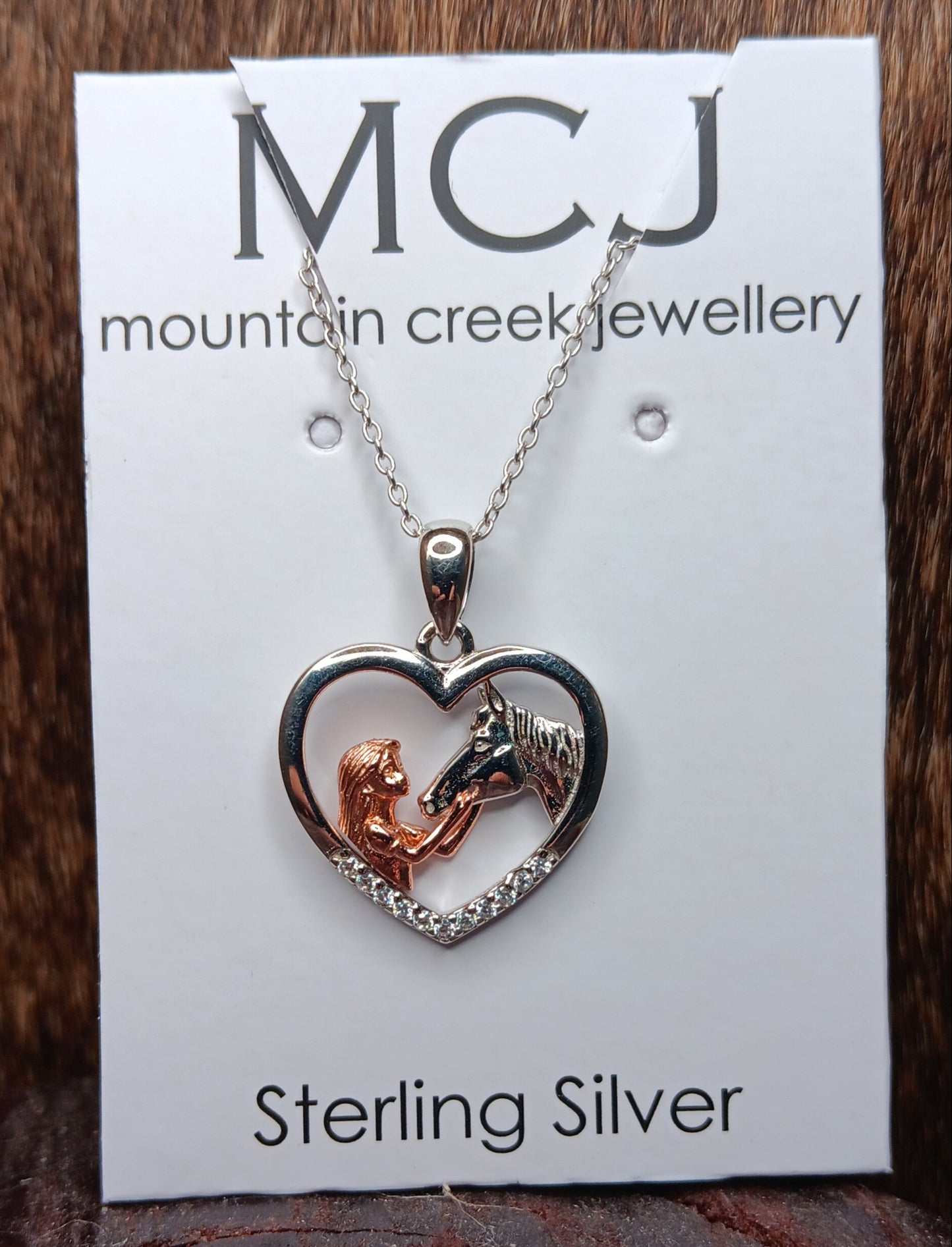 MCJ Horse & Girl Heart Necklace