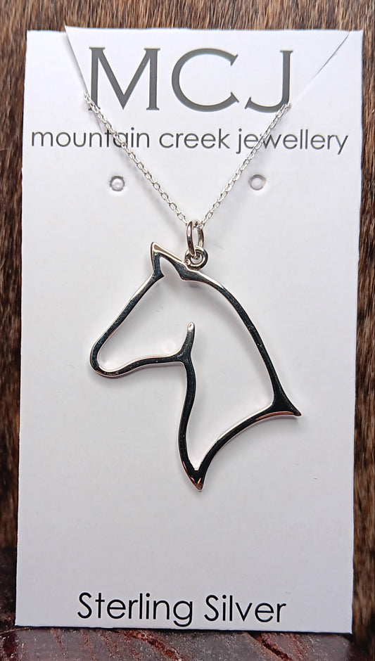 MCJ Sterling Silver Horse Head Necklace