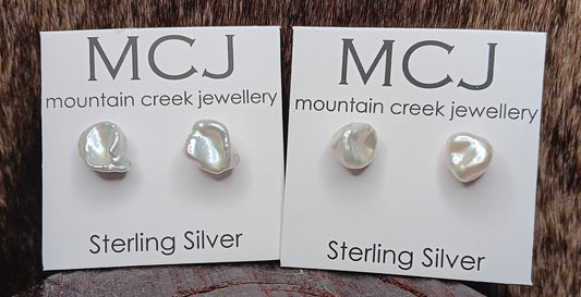 MCJ Fresh Water Baroque Pearl Stud Earrings