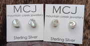 Mountain Creek Fresh Water Baroque Pear Stud Earrings