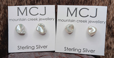 Mountain Creek Fresh Water Baroque Pear Stud Earrings