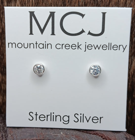 MCJ Sterling Silver & Cubic Zirconia Studs