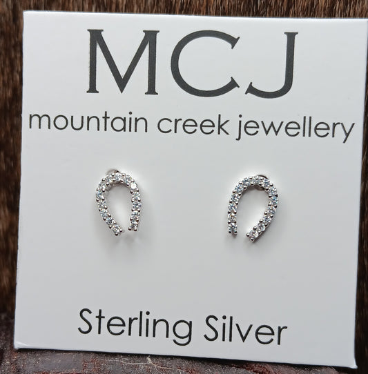 MCJ Studs Cubic Zirconia Horseshoe