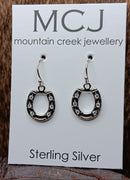 Mountain Creek Sterling Silver &Cubic Zirconia Drop Horseshoe Earrings