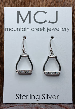 Mountain Creek Sterling Silver & Cubic Zirconia Drop Horseshoe Earrings
