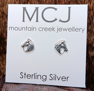 Mountain Creek Sterling Silver Horse Head Studs