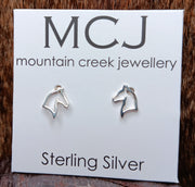 Mountain Creek Sterling Silver Open Horse Head Studs