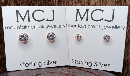MCJ Cubic Zirconia Encased Studs
