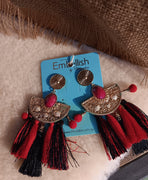 Embellish Black and Red Dangle Earrings