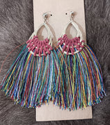 Multi Colour Tassel Earrings