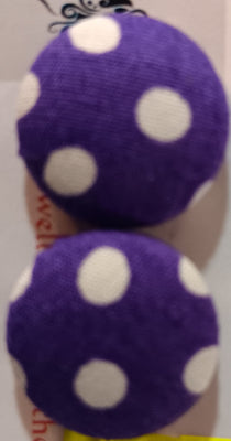 Purple/White Dots Studs
