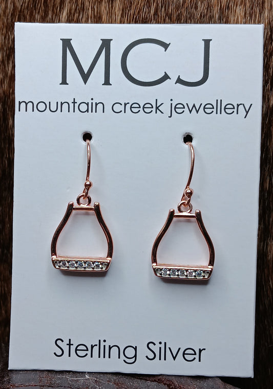 MCJ Rose Drop Horseshoe Earrings