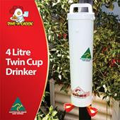 Dine-A-Chook Four Litre Two Cup Outlet Drinker DAC42C