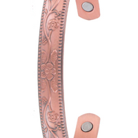 Copper Bangle - Floral Raised Design