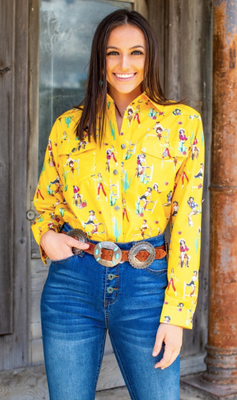 Women's L&B Cowgirl Print Western Shirt