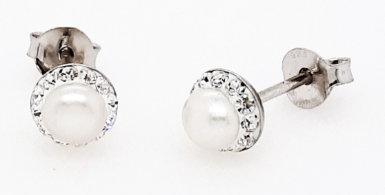 MCJ  Pearl & Cubic Zirconia Studs