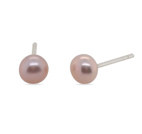 MCJ Pink Pearl Stud Earrings