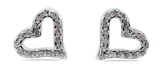 MCJ Cubic Zirconia Heart Studs