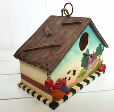 Birdhouse with Farm Scene