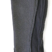 Grained Leather Gaiters - Black