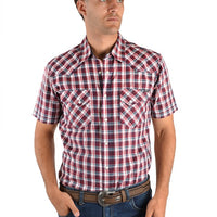 Pure Western Mens Edward Check Western Short Sleeve Shirt