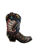 Pure Western Head Dress Feather Boot Vase