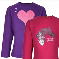 SALE - Thomas Cook Girls Reversible Heart Sequin Top