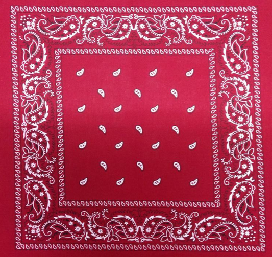 Wild Rag - Deep Red & White Paisley