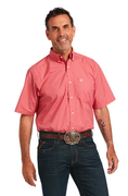 Ariat Mens Pro Series Quiller Classic Short Sleeve Shirt - Coral Fan