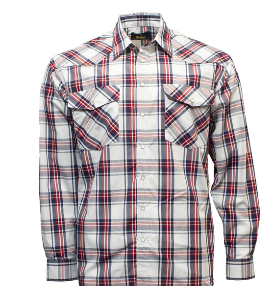 Bisley Western Shirt Snap Button - Red