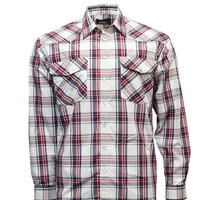 Bisley Long Sleeve Western Shirt with Snaps - RED