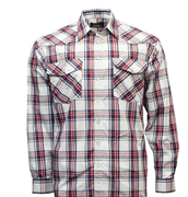 Bisley Long Sleeve Western Shirt with Snaps - RED
