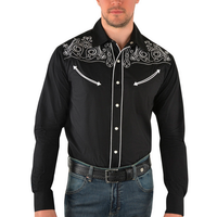 Wrangler Mens Robinson Long Sleeve Shirt - Black