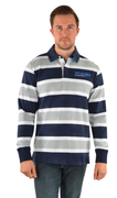 Wrangler Mens George Rugby Top - Navy/Grey Marle -XL Only