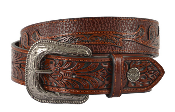 Wrangler Men's Covered Buckle Belt, Size: 42, Brown