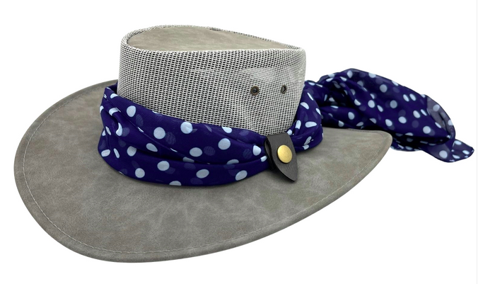 Jacaru Horizon Soft Leather Hat with Scarf