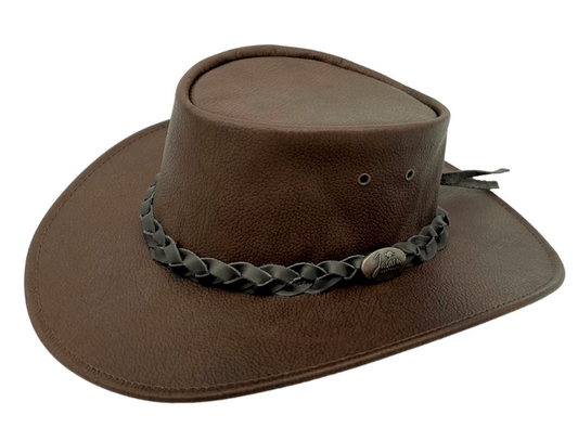 Jacaru Full Kangaroo Leather Hat - Brown